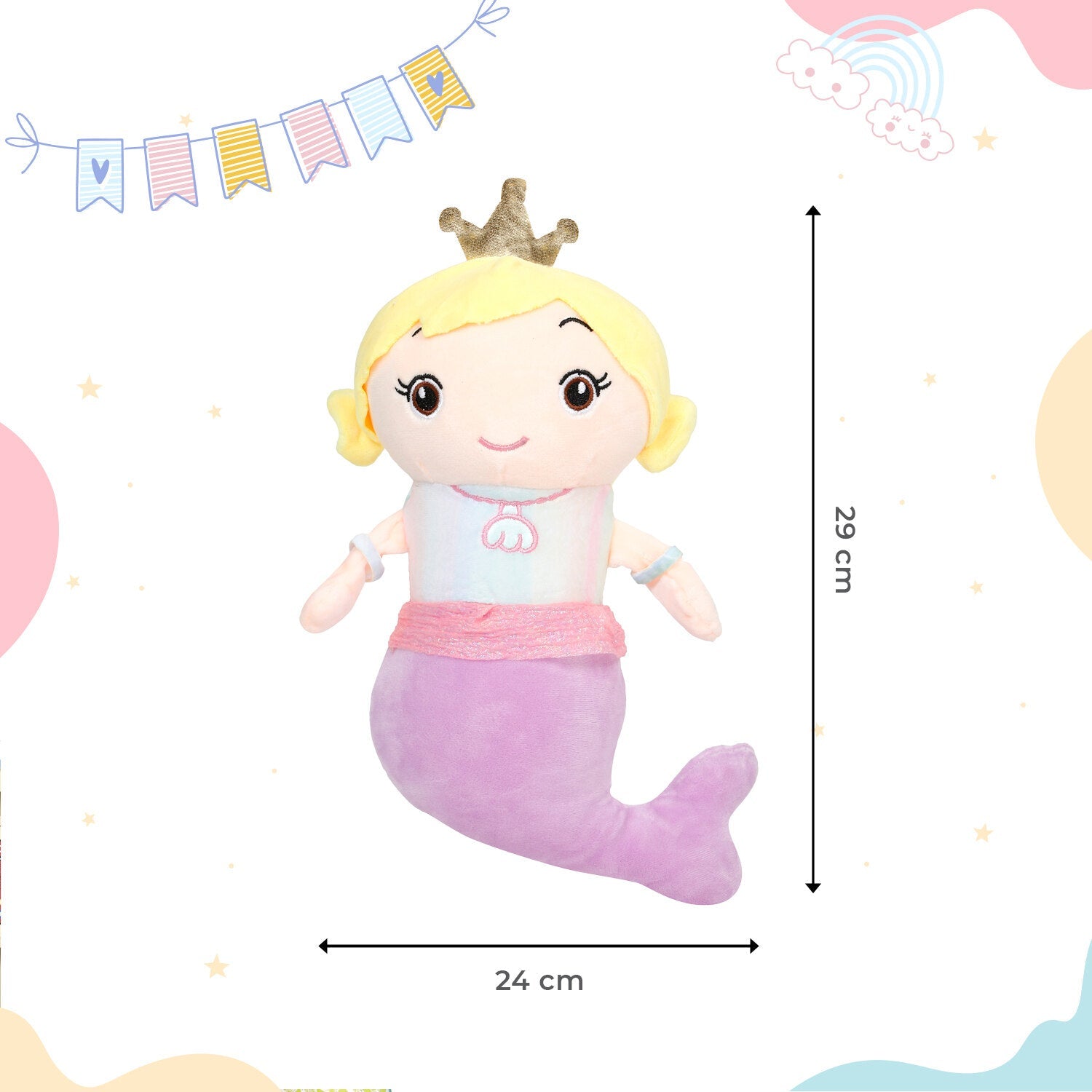 Little Ginnie Mermaid Soft Doll for Kids - Purple | Ideal Birthday & Return Gift for Babies - LG - MERMAID - PUR