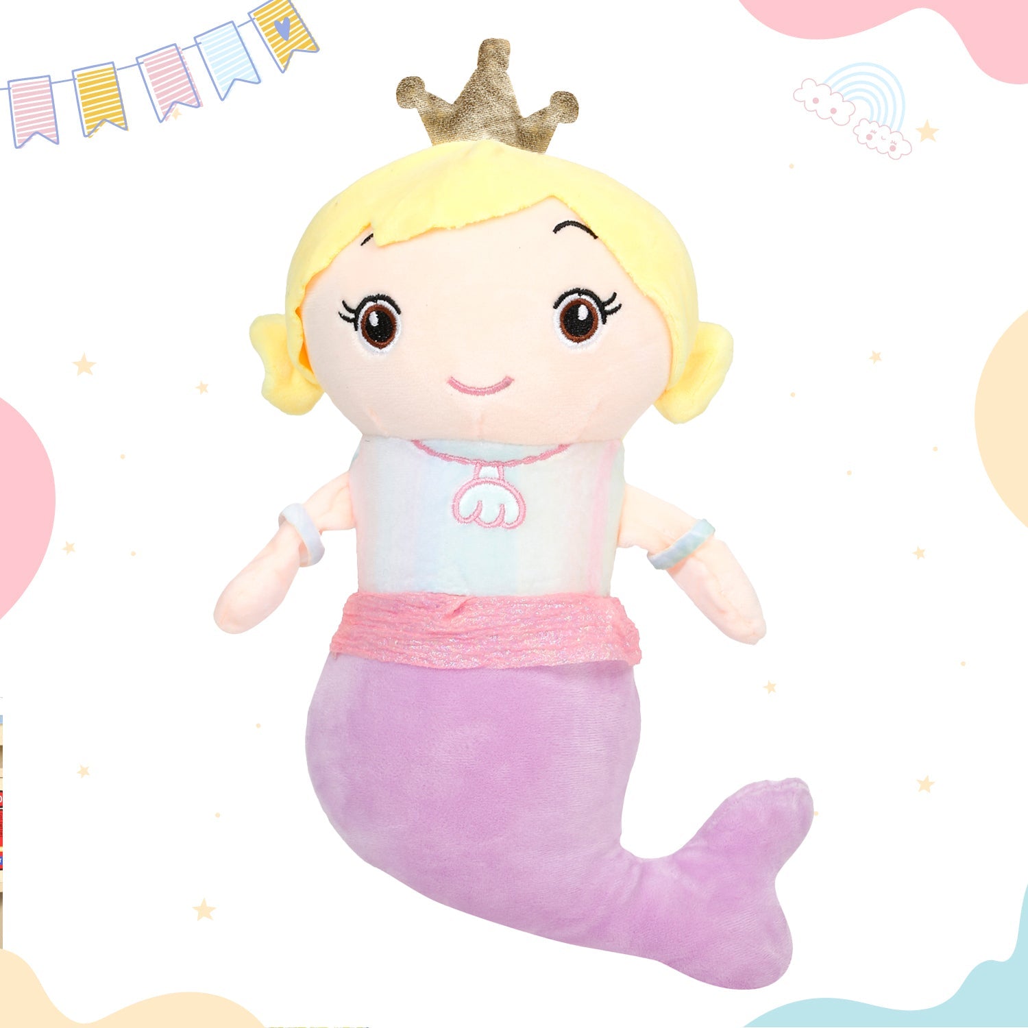 Little Ginnie Mermaid Soft Doll for Kids - Purple | Ideal Birthday & Return Gift for Babies - LG - MERMAID - PUR