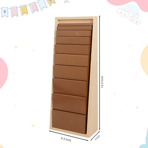 Little Ginnie Montessori Brown Stairs - Wooden Building Block Toys Set for Kids with 10 Durable Cuboidal Blocks with Case - LG - PBX - STAIRS - BR