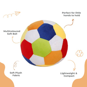 LITTLE GINNIE Multicolour Soft Ball for Kids - Plush Toy for Newborn Baby | Return & Birthday Gift - NK - MUL - SOFT - BALL