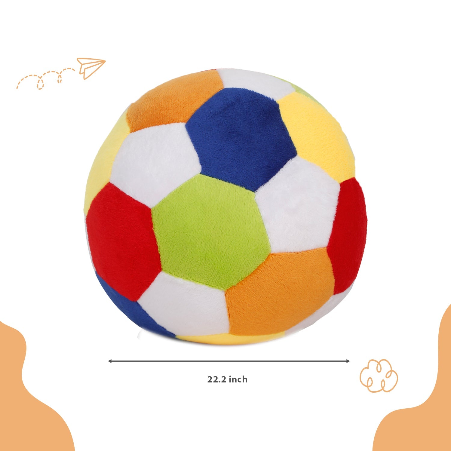 LITTLE GINNIE Multicolour Soft Ball for Kids - Plush Toy for Newborn Baby | Return & Birthday Gift - NK - MUL - SOFT - BALL