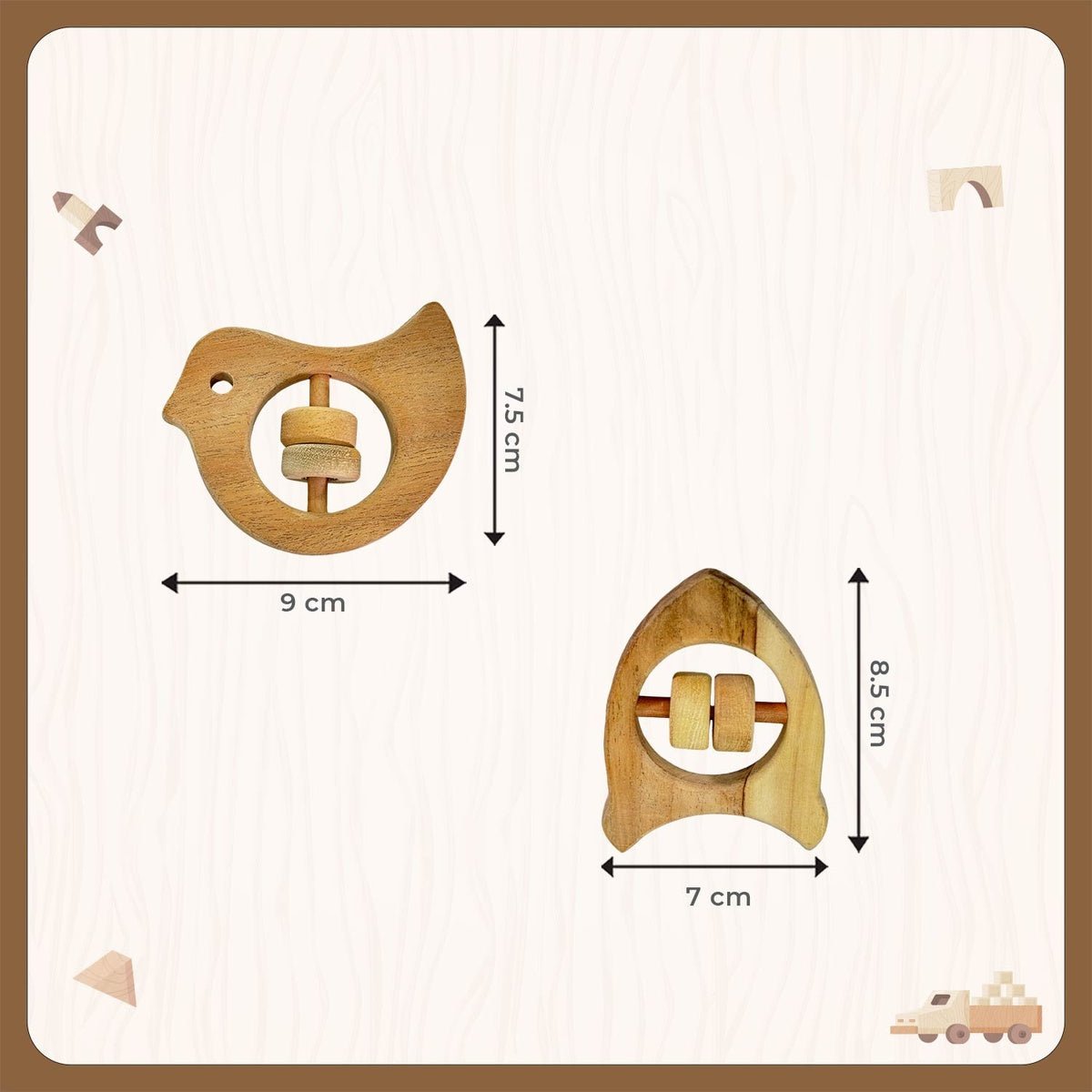 Little Ginnie Neem Wooden Tumbler & Mickey Head For Kids - SN - NEEM - RTL - 02