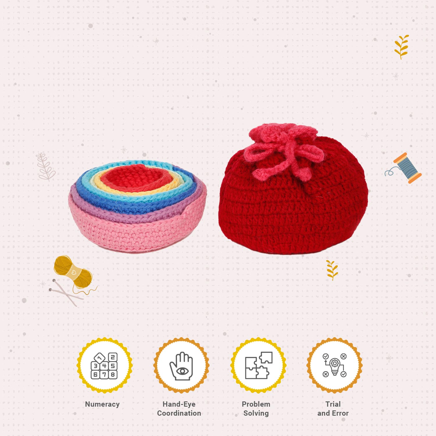 Little Ginnie Nesting Ball Game with Potli For Kids - AMYH - NST - BALL - 002