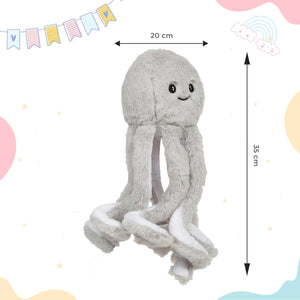 LITTLE GINNIE Octopus Soft Toy for Kids - Age 6 Months + - TT - OCT - GRY - 01