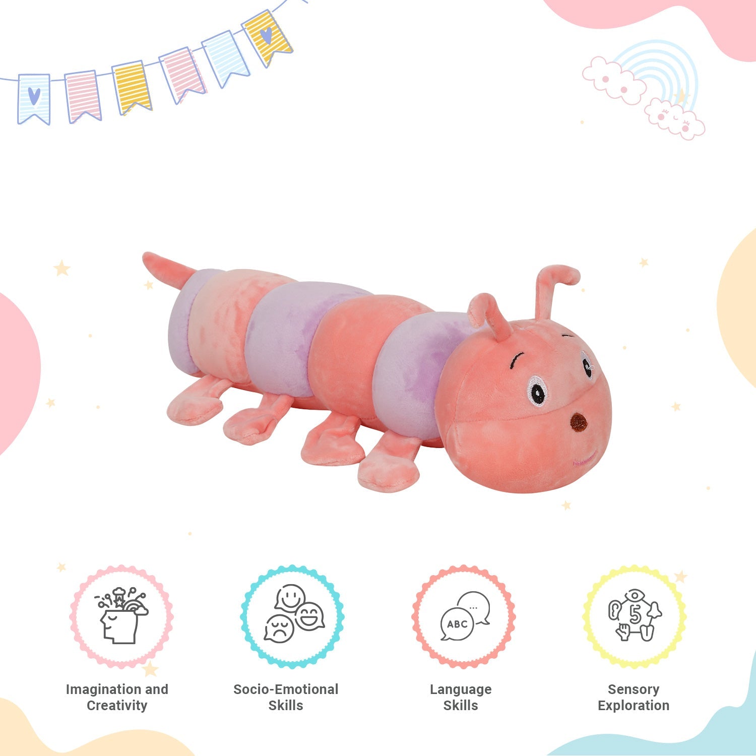 Little Ginnie Pink Caterpillar Soft Toy - LG - CP - CTRPL - PNK