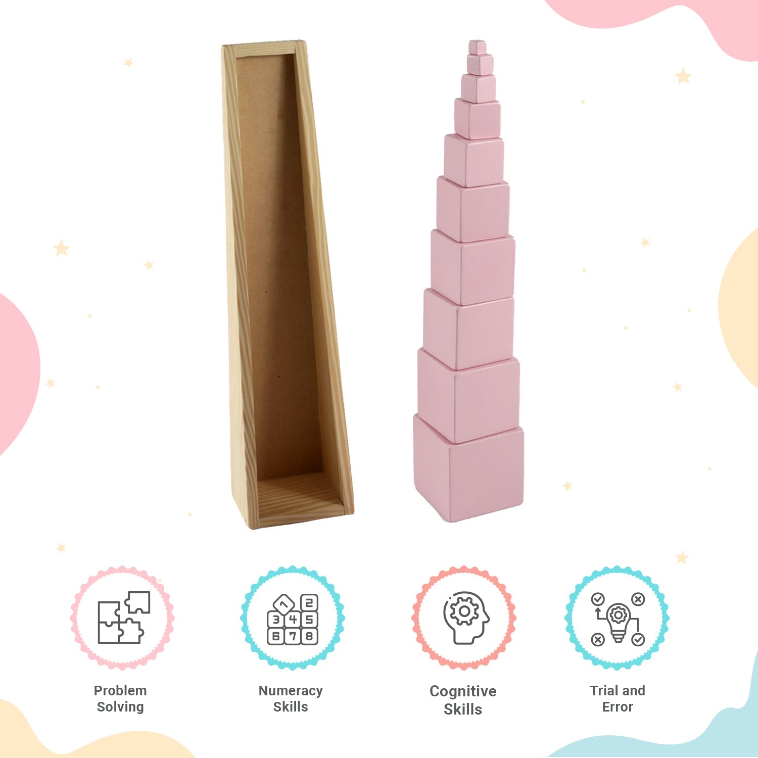 Little Ginnie Pink Tower Montessori Toy - LGPT - 001