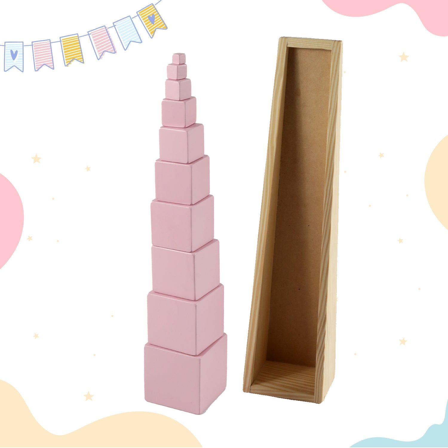 Little Ginnie Pink Tower Montessori Toy - LGPT - 001
