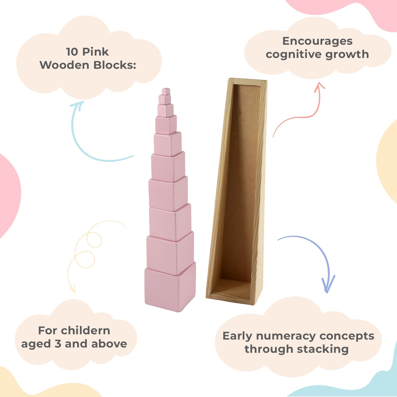 Little Ginnie Pink Tower Montessori Toy - LGPT - 001