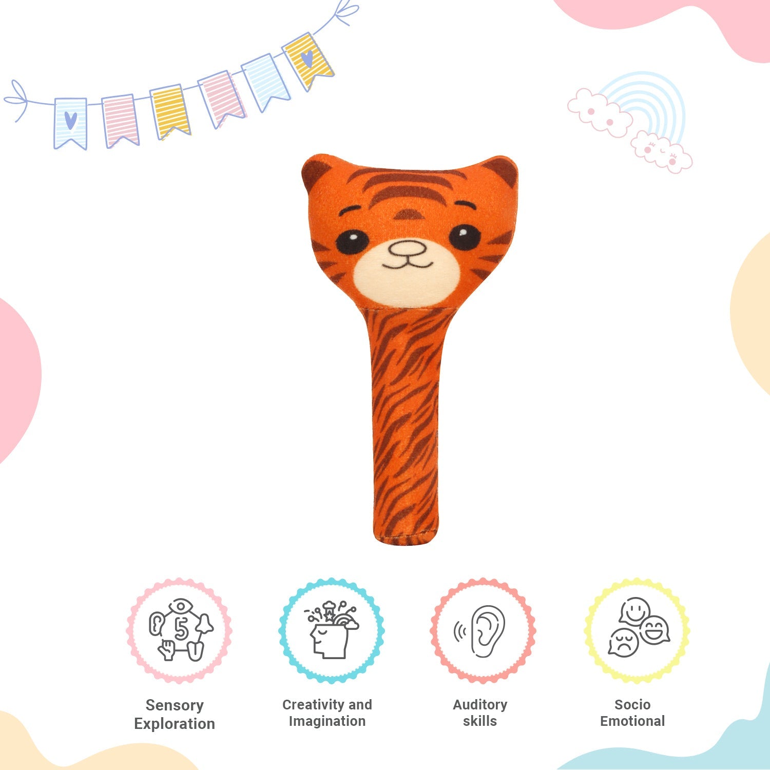 Little Ginnie Plush Rattle set of 3 For Kids - TT - PLUSH - RATL - SET