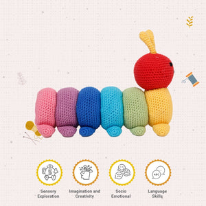 Little Ginnie Rainbow Caterpillar Soft Toy - AMYH - RAIN - CATP