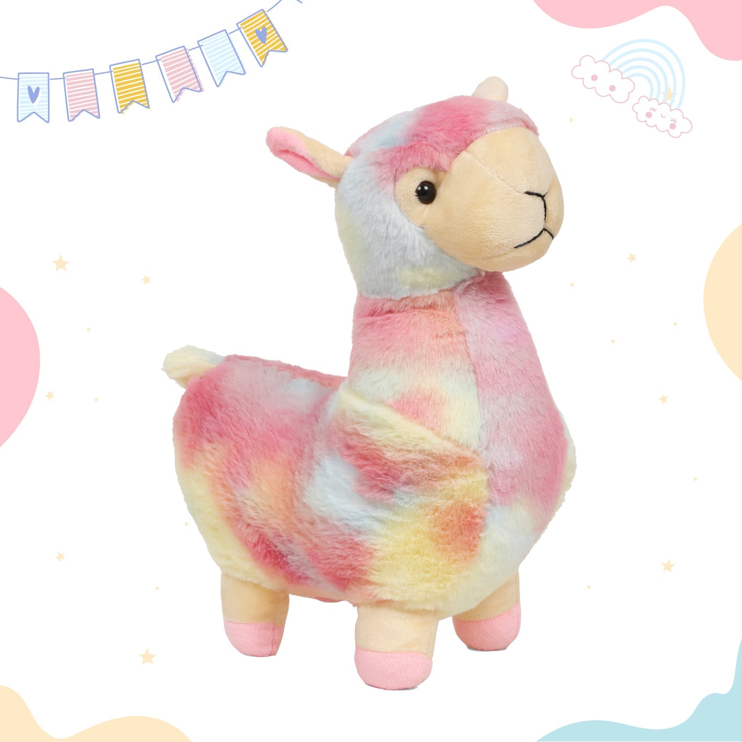Little Ginnie Rainbow Llama Soft Toy for Kids - Multicolor - Age 6 Months + - TT - LAMA - RAIN - 01