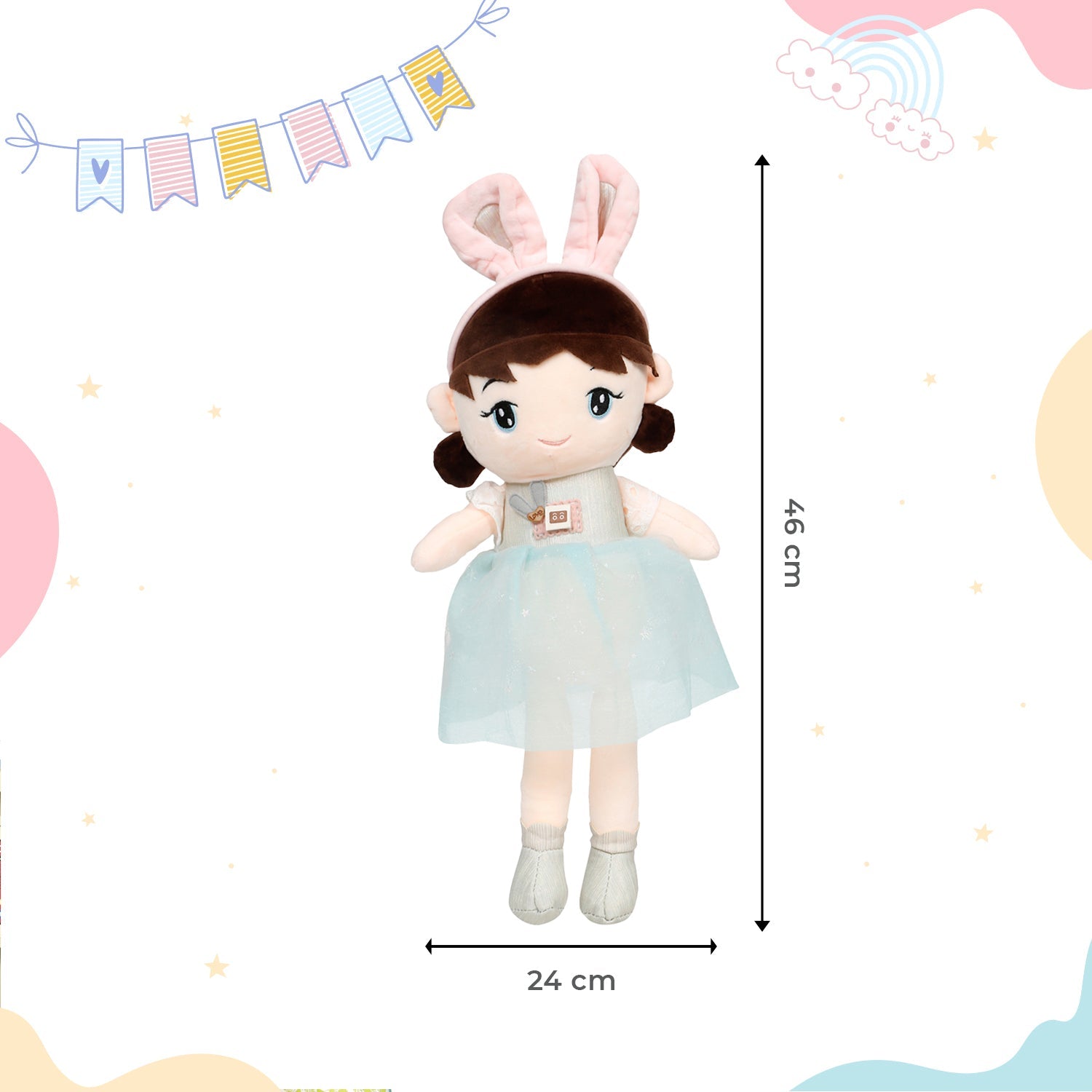 Little Ginnie Soft Doll For Kids - Blue | Returned & Birthday Gift for Baby - LG - SOFT - DOLL - BLU