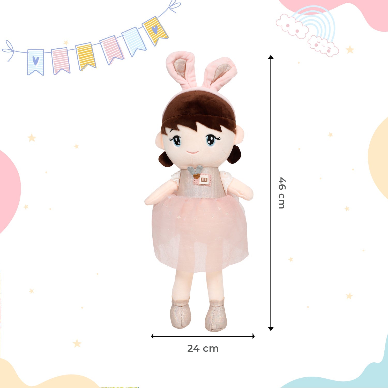 Little Ginnie Soft Doll For Kids - Pink | Returned & Birthday Gift for Baby - LG - SOFT - DOLL - PNK
