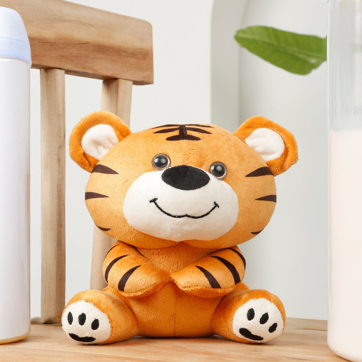 LITTLE GINNIE Tiger Soft Toy for Kids - Brown - Plush Toy for Newborn Baby - Age 6 Months + - NK - TIGER - ST