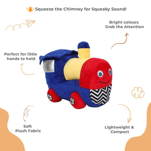 LITTLE GINNIE Train Engine Soft Toy for Kids - Blue | Return & Birthday Gift - NK - TRAIN - ENG - ST