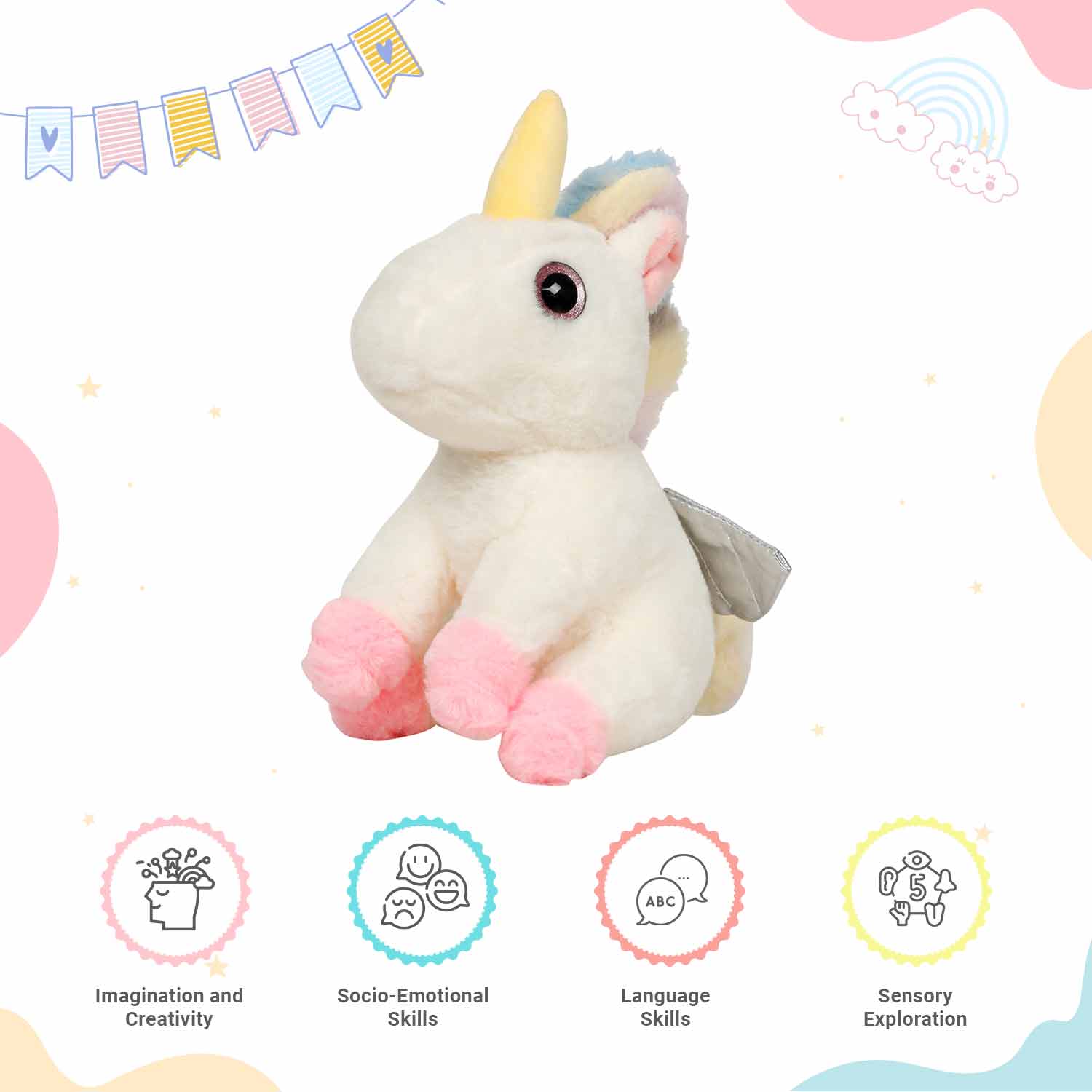 Little Ginnie Unicorn - Pink Soft Toy - LG - MK - FLY - UNICORN - PNK