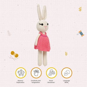 Little Ginnie White Bunny Soft Toy - AMYH - BUNNY - W