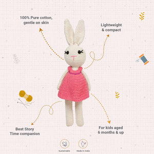 Little Ginnie White Bunny Soft Toy - AMYH - BUNNY - W