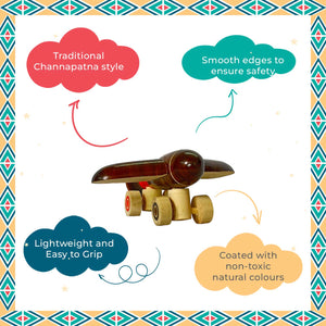 Little Ginnie Wooden Airplane Toys for Kids - Handcrafted Toy with Non - Toxic - LG - CP - PLANE - 01
