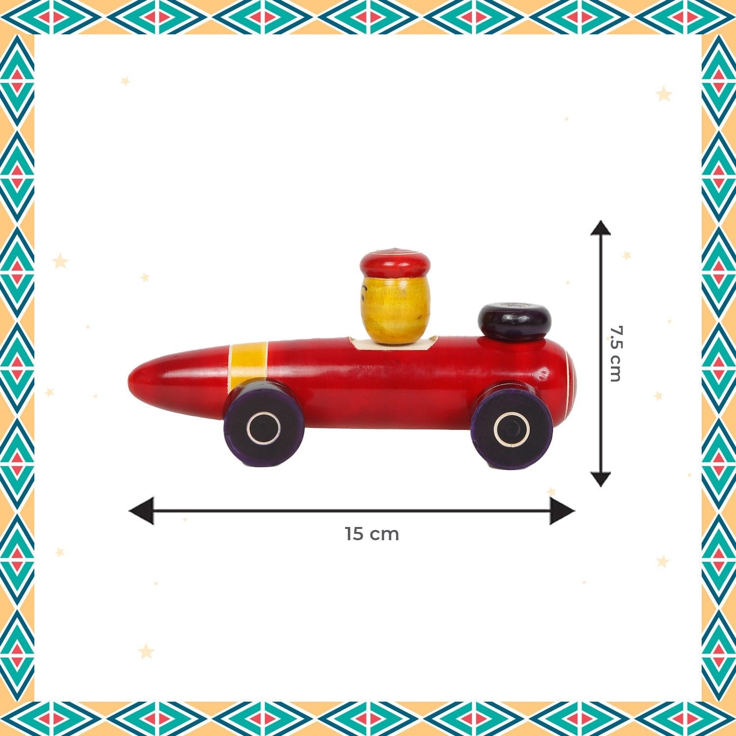 Little Ginnie Wooden Racing Car - Handcrafted Toy Car for Kids | Return & Birthday Gift - LG - CP - RCAR - 01
