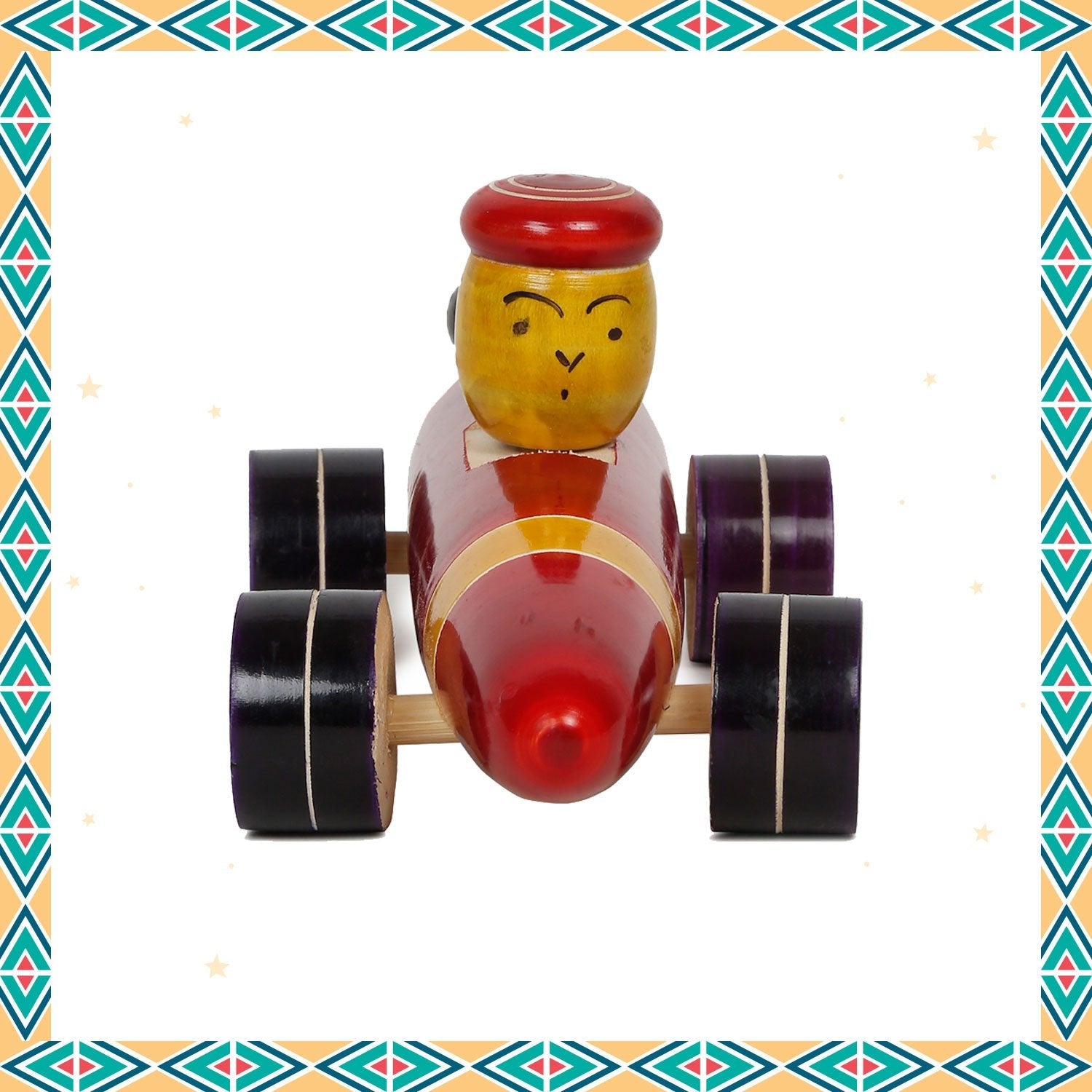 Little Ginnie Wooden Racing Car - Handcrafted Toy Car for Kids | Return & Birthday Gift - LG - CP - RCAR - 01