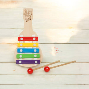 Little Ginnie Wooden Xylophone Musical Toys for Kids, 5 Nodes 2 Mallets - Multicolor - LG - CP - XYLO