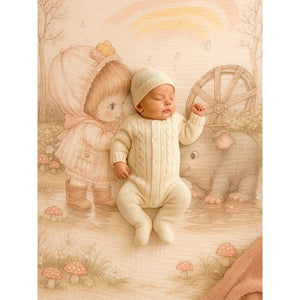 Little Girl & Rhino print Super Soft Breathable pure Muslin cotton Blanket for Infants - Bedding