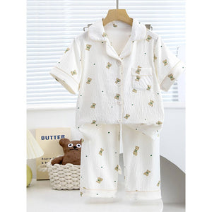 Little Heart sitting Ted Kids Nightsuit - 3 - 4 Years Nightsuits