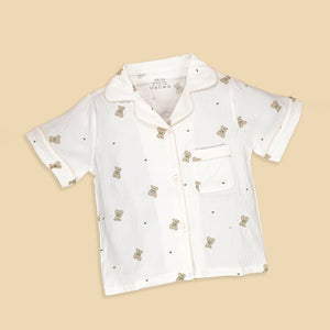 Little Heart sitting Ted Kids Nightsuit - 3 - 4 Years Nightsuits