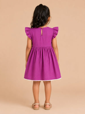 Little Lavender Girls Embroidered Dress - Lavender Kids Casual Wear