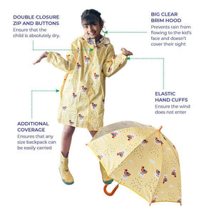 Little Ms. Sunshine Raincoat, Umbrella & Boots matching Rainwear set for Kids - Little Surprise BoxLittle Ms. Sunshine Raincoat, Umbrella & Boots matching Rainwear set for Kids