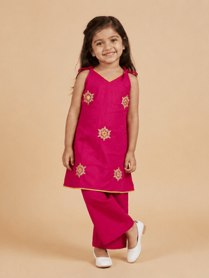 Little Rani Girls Embroidered Salwar Suit Set - 1-2 Years Girls Ethnic Set