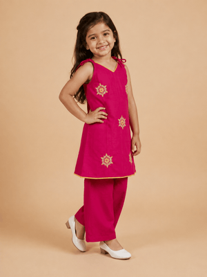 Little Rani Girls Embroidered Salwar Suit Set - 1-2 Years Girls Ethnic Set