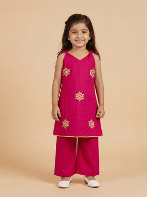 Little Rani Girls Embroidered Salwar Suit Set - 1-2 Years Girls Ethnic Set