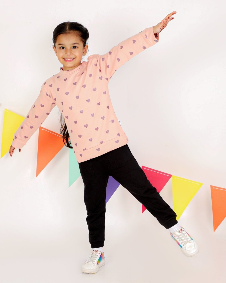Little Shiny Hearts Kids Sweatshirt - KS-PAOHR-1-2