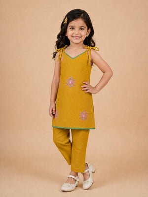 Little Sunshine Girls Embroidered Salwar Suit Set - 1-2 Years Girls Ethnic Set