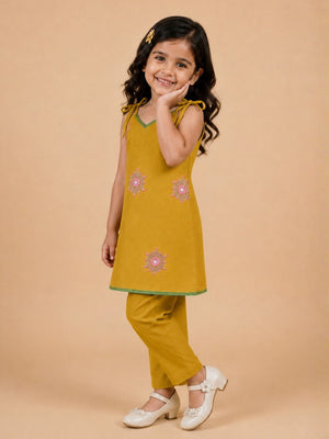 Little Sunshine Girls Embroidered Salwar Suit Set - 1-2 Years Girls Ethnic Set