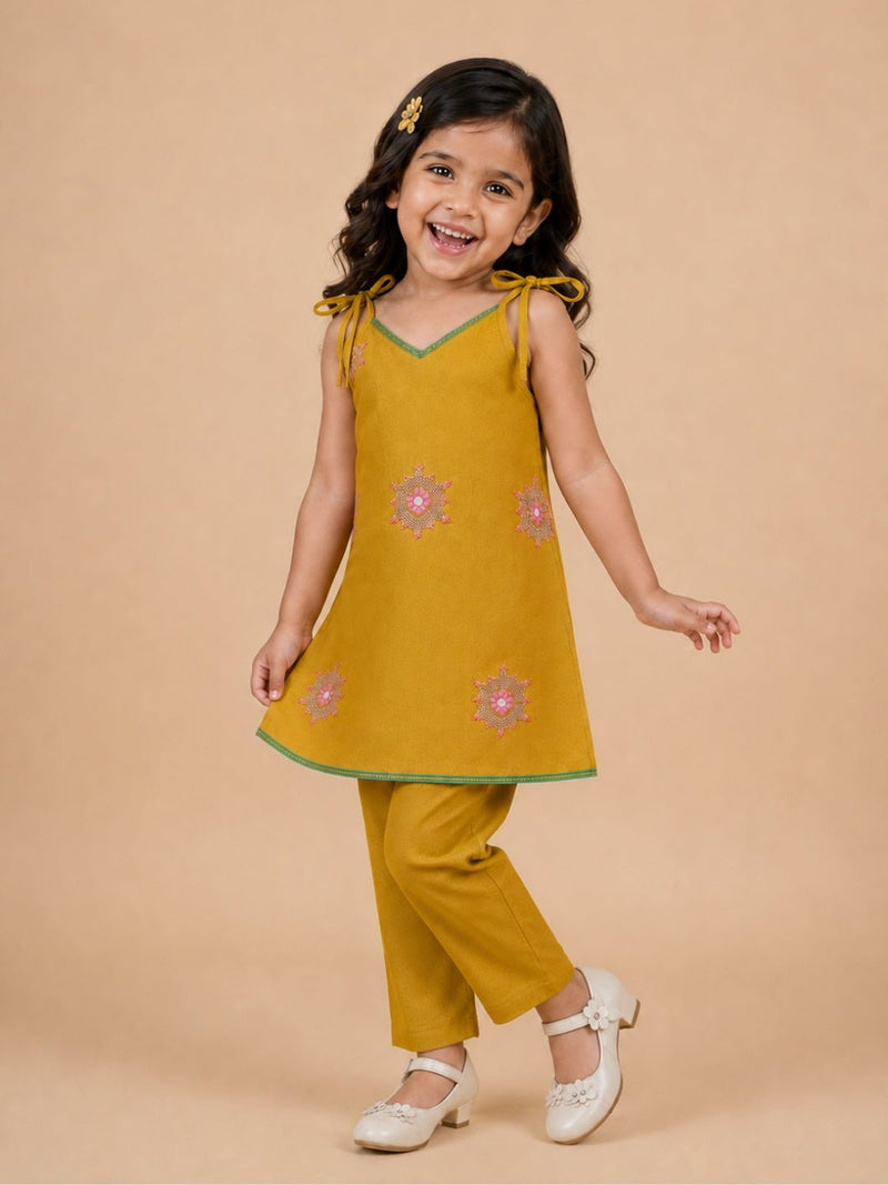 Little Sunshine Girls Embroidered Salwar Suit Set