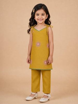 Little Sunshine Girls Embroidered Salwar Suit Set - 1-2 Years Girls Ethnic Set