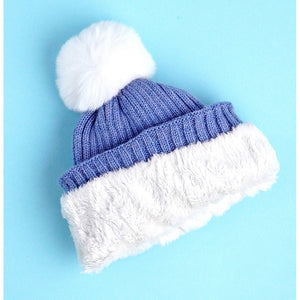 Little Surpise Box , 2pcs Blue party Dino themed Beanie Winter Cap with matching Long style Neck Mufflers for Kids, 4 - 10 Years - 4 - 10 Years Winter Wear