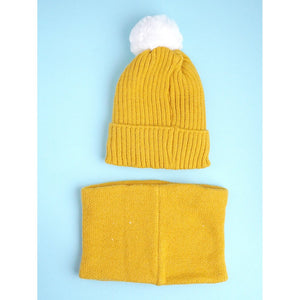 Little Surpise Box , 2pcs Occur White Bear themed Beanie Winter Cap with matching Neck Cuff style Muffler for Kids, 4 - 10 Years - 4 - 10 Years Winter Wear
