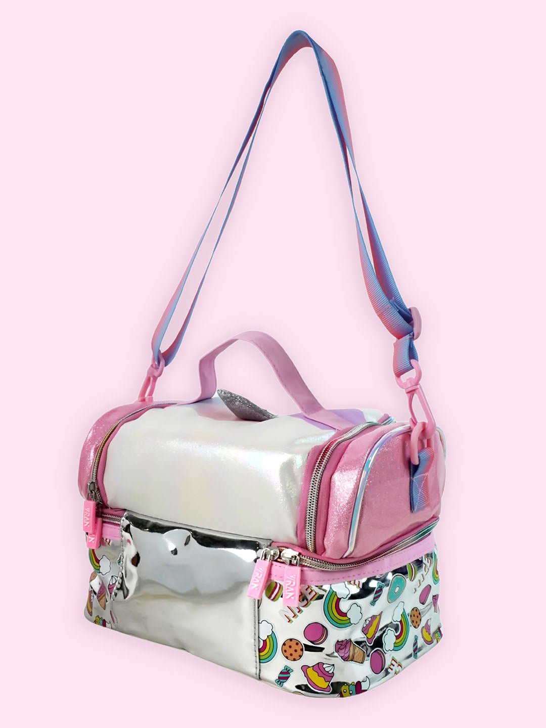 Little Surpise Box, Double Compartment Insulated Lunch Bag For Kids - LSB - LBAG - UNICRN - PNK