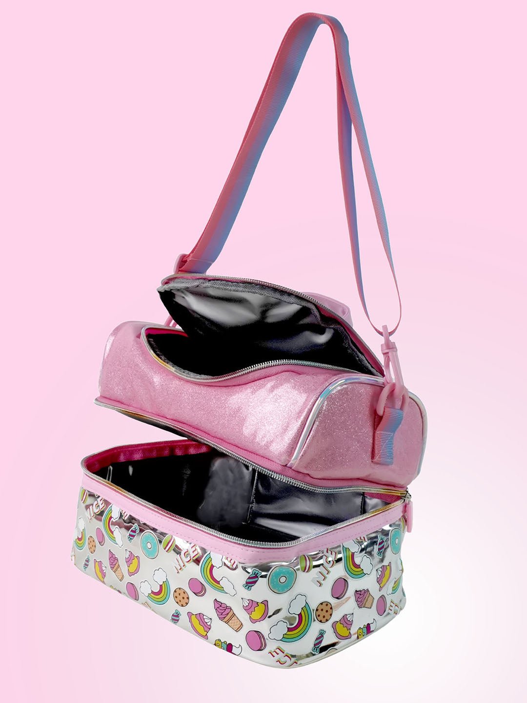 Little Surpise Box, Double Compartment Insulated Lunch Bag For Kids - LSB - LBAG - UNICRN - PNK