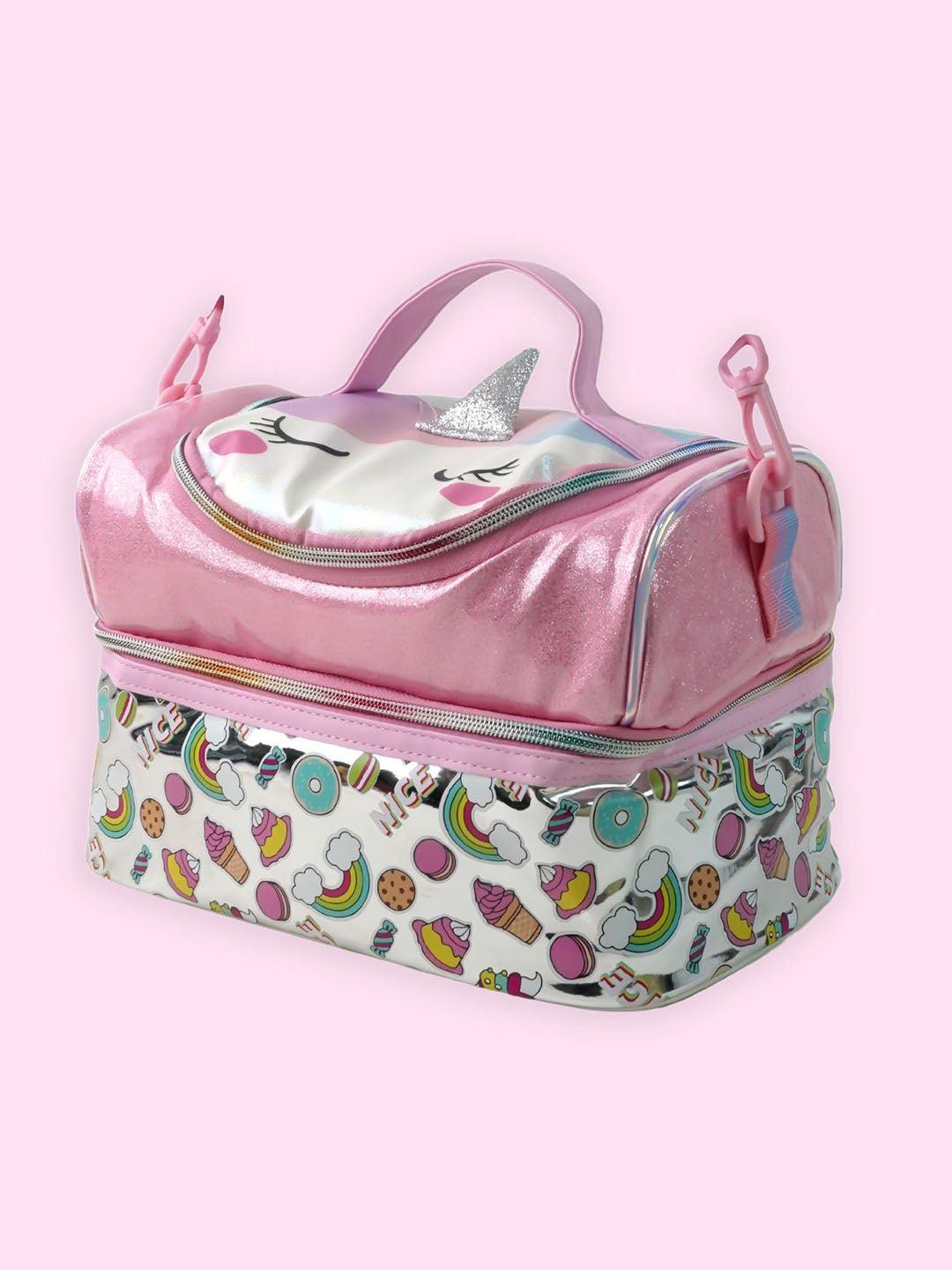 Little Surpise Box, Double Compartment Insulated Lunch Bag For Kids - LSB - LBAG - DINO - BLU