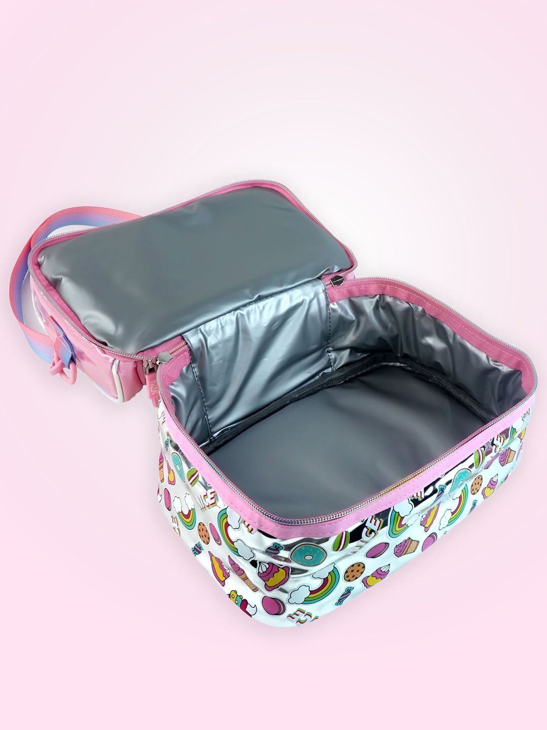 Little Surpise Box, Double Compartment Insulated Lunch Bag For Kids - LSB - LBAG - UNICRN - PNK