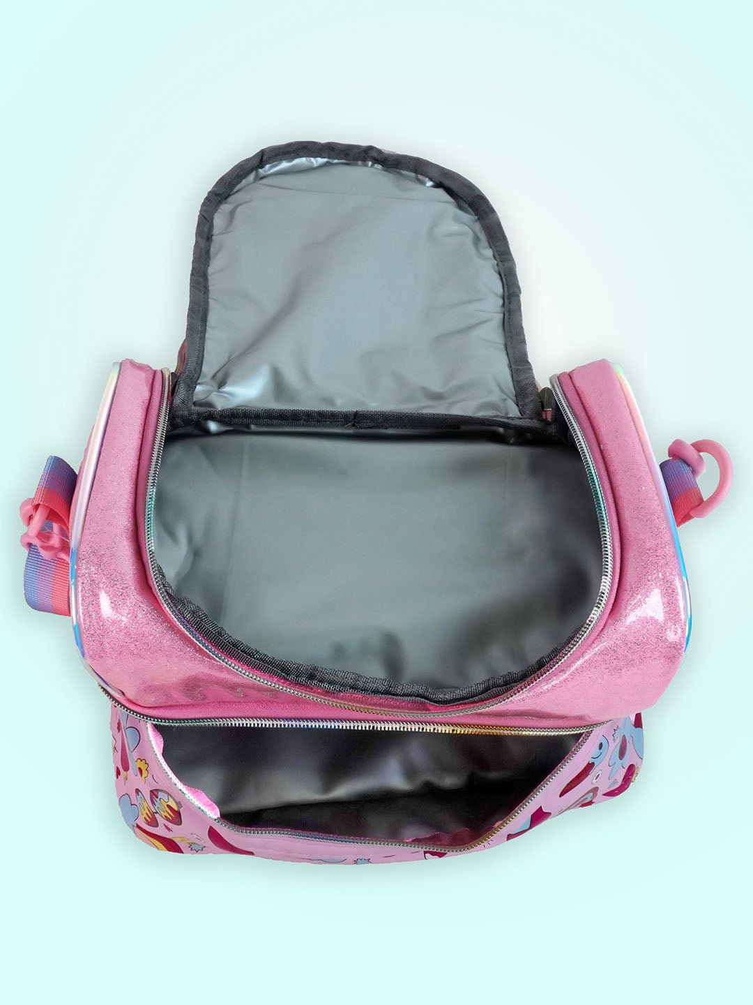 Little Surpise Box, Double Compartment Insulated Lunch Bag For Kids - LSB - LBAG - CAT - PNK