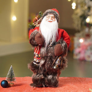 Little Surprise Box 12 inches Dark Maroon & Grey Santa Christmas Home & Table Décor - Christmas Decor
