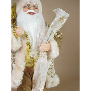 Little Surprise Box 12 inches Gold Lace Robe Santa , Christmas Home and Table Décor - Christmas Decor