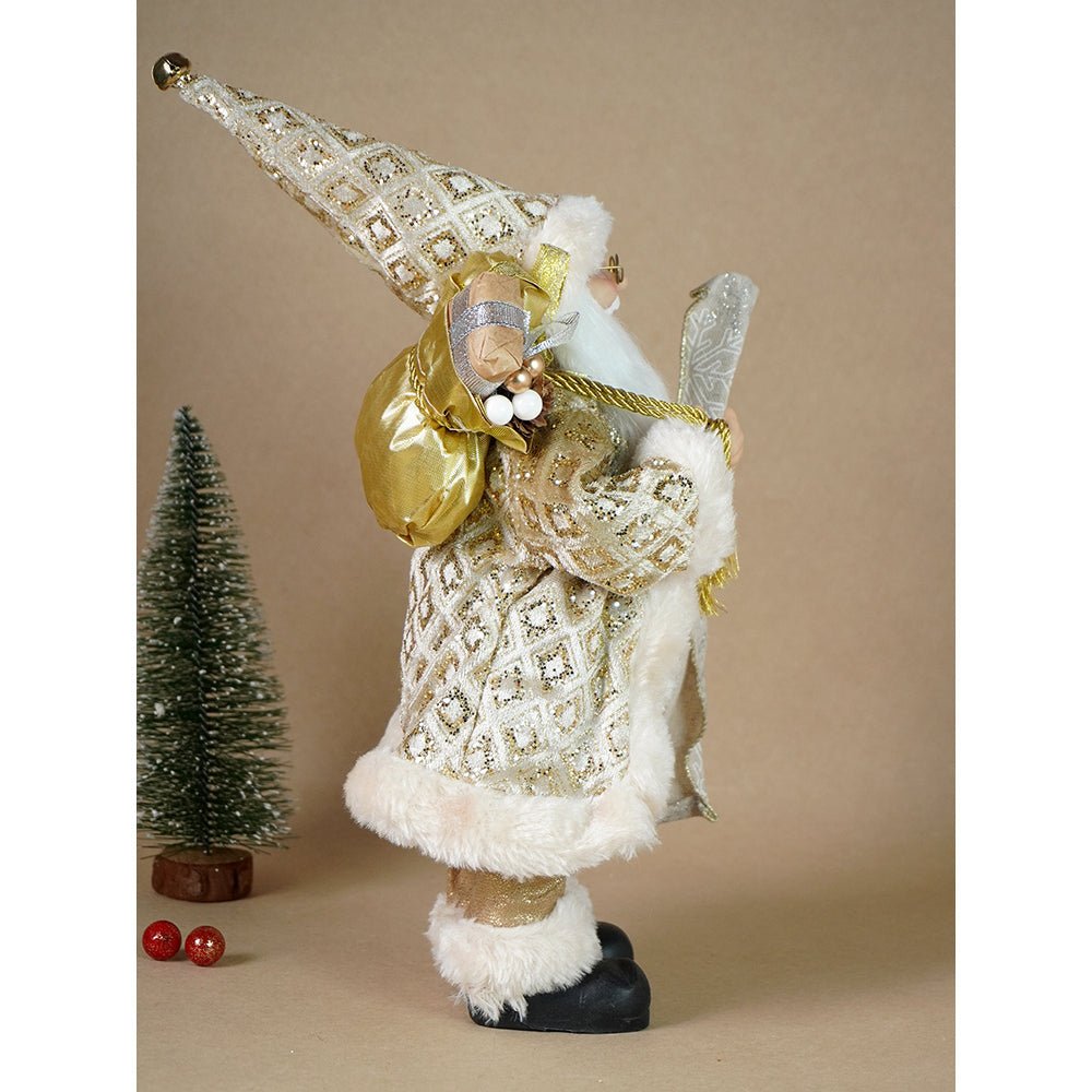 Little Surprise Box 12 inches Gold Lace Robe Santa , Christmas Home and Table Décor - Christmas Decor