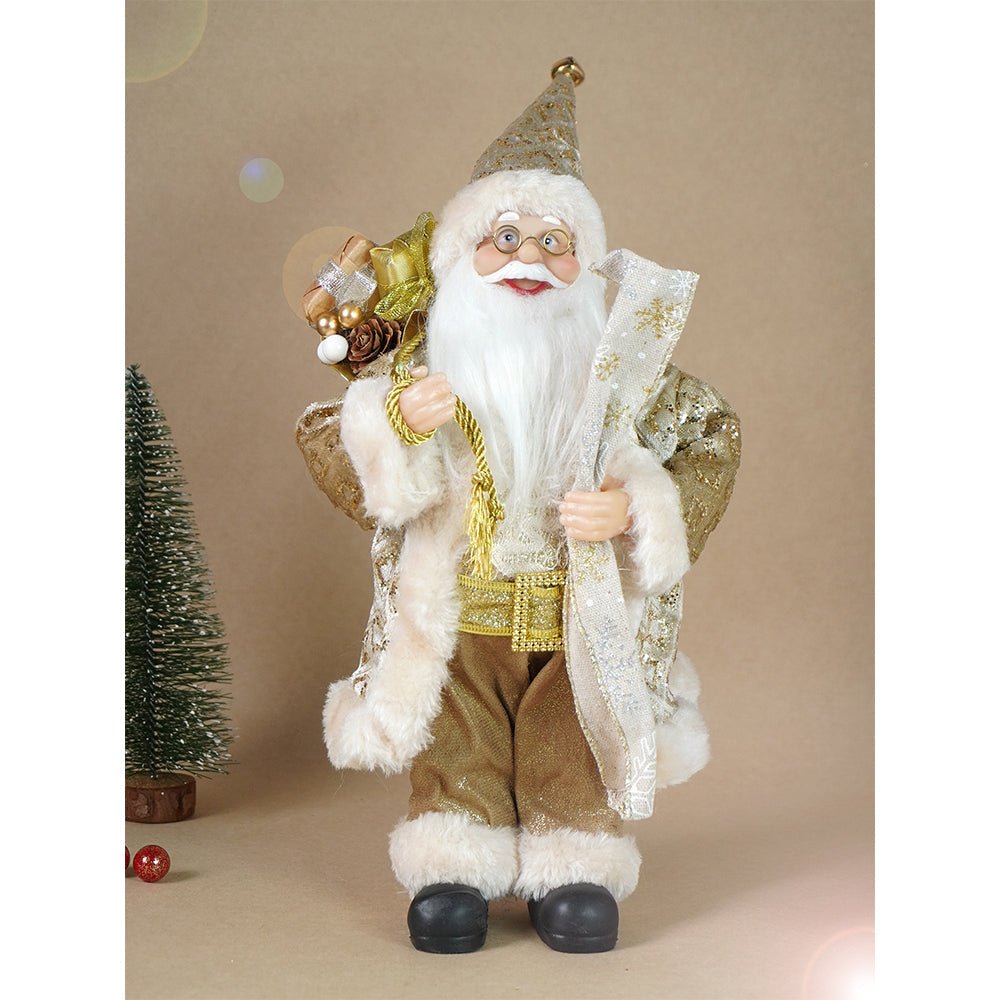 Little Surprise Box 12 inches Gold Lace Robe Santa , Christmas Home and Table Décor - Christmas Decor